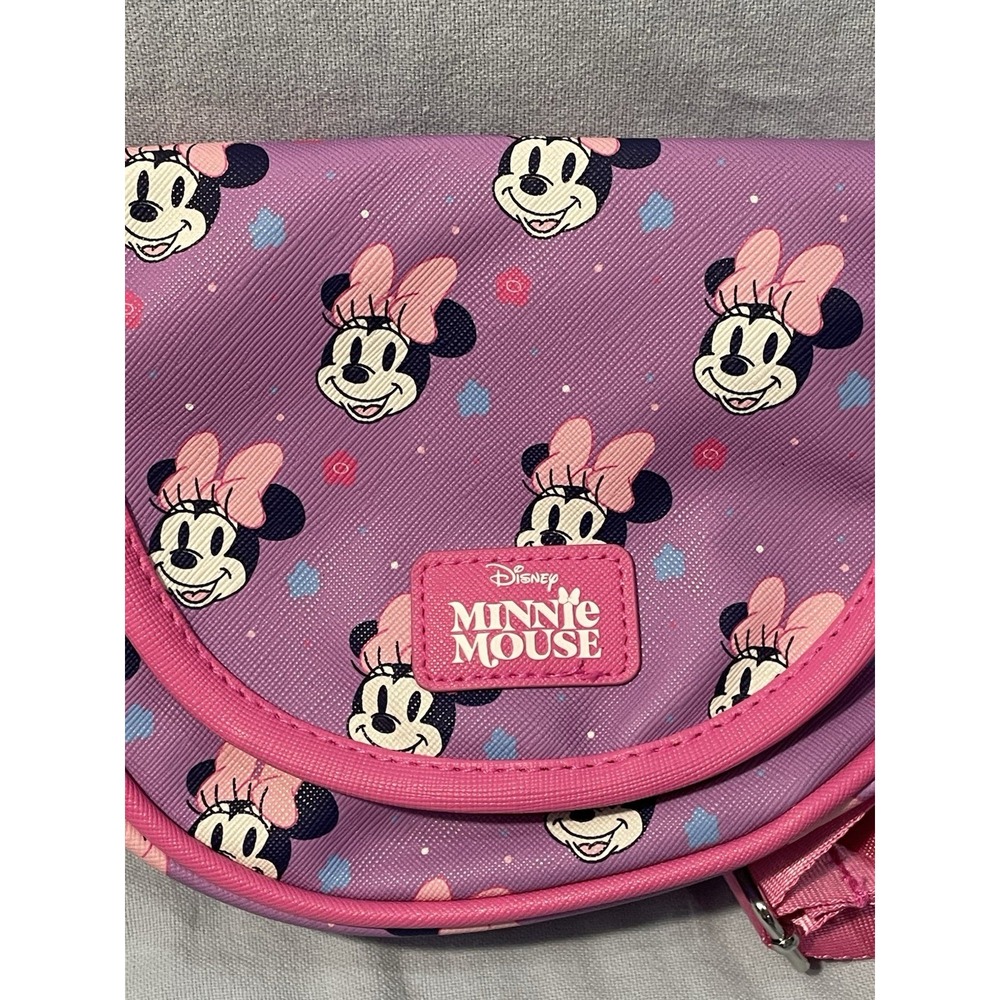 NEW Walt Disney Small Pink & Purple Crossbody Satchel Bag Purse - Minnie Mouse - Picture 2 of 5
